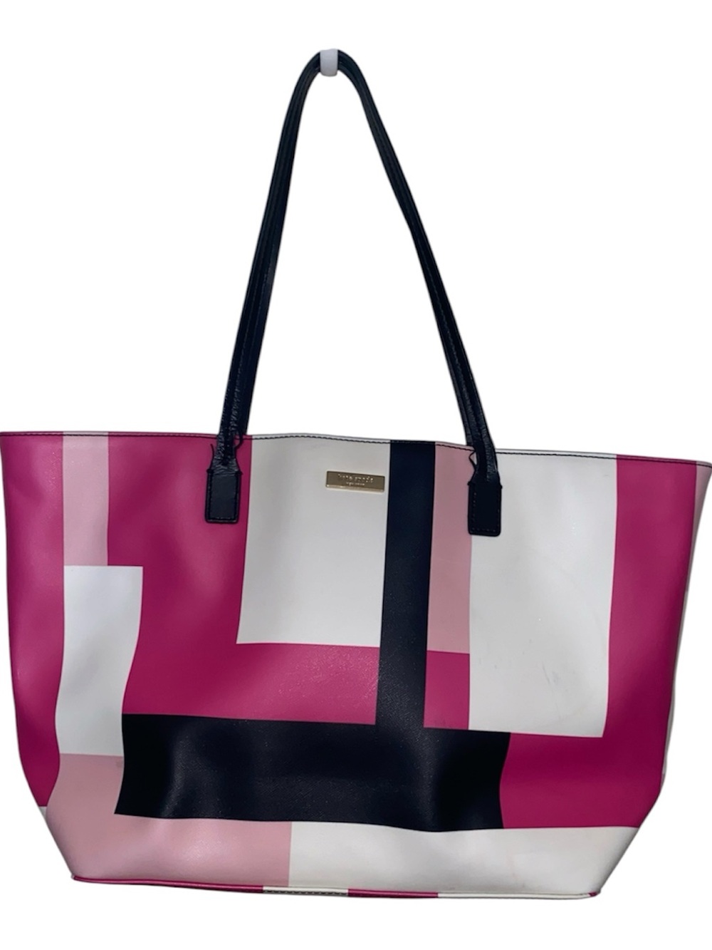 kate spade Pink White and Black Geometric Tote